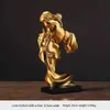 Oggetti decorativi Figurine JIEME Arredamento per la casa creativo europeo Coppia d'oro Maschera per il viso astratta Scultura Artigianato in resina Regali per la decorazione della casa T220902