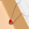 Ras du cou rouge amour coeur Chocker chaîne Collier pour femmes couleur argent colliers pendentifs Collares Mujer Collier Femme Joyas Collana