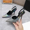 Metal toka sivri uçlu elbise ayakkabıları sandalet basit ve yetenekli yüksek topuklu kadınlar moda stiletto ayakkabıları