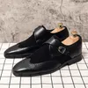 Monk Men Shoes British Brock Faux Suede ing Plaid Side Buckle Fashion Business Casual Wedding Party Daily AD142