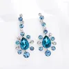 Boucles d'oreilles Viennois en cristal de mariage pour femmes, bijoux de mariée géométriques colorés en Zircon strass, goutte d'eau