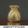 Dekorativa föremål Figurer Jieme Lucky Bag Piggy Bank Harts Ornament Living Room Counter Desktop Decoration Golden Fortune Bag Handicraft Gifts T220902