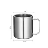 Mugs 304 Stainless Steel Metal Beer With Lid Insulated Thermal Coffee Milk Tumbler Double Bottom Mug Outdoor Travel Camping Cups