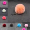 Favor favorita Pompom Keychain Fluffy Pur Pom Soft Ball Car Keyring Key Telder Holder Women Bag Pingente Party Favor Supplies 540 Dhrao