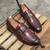 Ayakkabı somunlar klasik erkekler sivri İngiliz taş desen pu metal toka moda iş gündelik düğün partisi 30