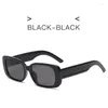 Солнцезащитные очки Vintage Rectangle 2022 Женские прозрачные чайные квадратные очки для мужчин Брендовые дизайнерские очки De Sol Muje UV400