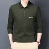 Męskie polo ymwmhu solidne męskie koszulę Koszulę z długim rękawem jesień i zimowe ciepłe tshirty pasują do mężczyzny koreańskie odzież moda 220902