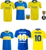 2022 2023 Boca Juniors 축구 유니폼 Maradona Oscar Benedetto Marcos Rojo Carlitos de Rossi Tevez Salvio Away 축구 남자와 어린이 셔츠