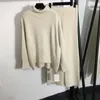 Jersey de moda, suéteres, pantalones, camisas de punto de 5 colores, pantalones, conjunto de chándales de lana de tacto suave de 5 colores