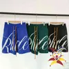 Rhude Jacquard Shorts Hommes Femmes Top Version Lâche Bleu Vert Noir Tricot Rhude Short Cordon Culotte Hmla