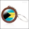 Les porte-cl￩s porte-cl￩s de drapeau des cl￩s nord-am￩ricaine canada Mexique Jama￯que Bahamas Cuba Barbados Dome Keychain Keychainshop Dh6a3