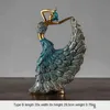 Dekorativa föremål Figurer Jieme European Creative Ical Peacock Dancer Harts Ornament flyttar till nya Home TV -skåp Vinskåp Craft Ornament T220902