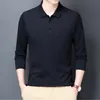 Męskie polo ymwmhu solidne męskie koszulę Koszulę z długim rękawem jesień i zimowe ciepłe tshirty pasują do mężczyzny koreańskie odzież moda 220902