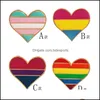 Party Favor Favor Pins Rainbow Heart w kształcie miłości moda broszka złota platowana odznaka przenośna ozdoby Akcesoria Upuść nowe przybycie 3fk M DH3HC