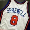 مخصصة مخيط لاتريل sprewell 00 01 Jersey XS-6XL Mens Throwbacks قمصان كرة السلة رخيصة الرجال شباب 2490