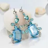 Pendientes colgantes Viennois cristal de boda para mujeres novias geométrico colorido circón diamantes de imitación gota declaración joyería