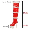 Stiefel Brandneu Plus Größe 33-48 Pole-Dance Stiefel Frauen SM Sexy Fetisch Extreme High Heels Plattform Overknee Stiefel Winter Schuhe 220903