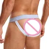 Culotte homme culotte Sexy Jockstrap sous-vêtement coton slip confortable sport Double tongs String Lingerie sensuelle