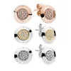 CZ Diamond Pave Disc Stud ￶rh￤nge Real Silver Rose Gold Women Herr Fashion SMELLEDS SET FￖR PANDORA GIRGEN Gift Earrings With Original Box