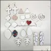 Favor de fiesta 2021 Moda 14 estilos Sublimación Pendientes en blanco Forma de hojas de doble cara Gota para el oído con pendiente de bricolaje Regalo Favor de fiesta 276 Dhgze