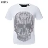 Pp moda designer masculina tee slim fit short shinestone redonda camiseta de pesco￧o camiseta impress￣o tops streetwear colar polos m-xxxl p625