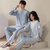 Womens Sleepwear Young Lover Pajamas Set Cotton Women Longsleeved Autumn Winter Pyjama Loose Home Men Couple Pijama Set Sleepwear Top Men Pant 220902