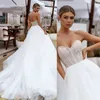 Elegante dot tulle country trouwjurk prinses a-line bruidsjurk op maat gemaakte 2022 nieuwste