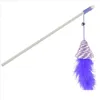 Cat Toys Cat Toys Purple Interactive Wand Fun Fake Feather Wood Pole With Bell Kitten Teaser Pet Toy Spela rolig Por HomeIndarustry DH2U0