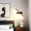 벽 램프 네오 빛나기 현대 미니멀리스트 램프 거실 침실 침대 옆 광선 LED 실내 검은 흰색 통로 조명 90-260V