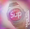 مربع Sup Mens Designer Watch Red Black Dial