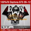 Carénages OEM pour Daytona 675 675R 2009-2012 09 12 Carrosserie 150No.118 Daytona675 2009 2010 2011 2012 Corps Daytona 675 R 09 10 11 12 Moulage par injection Carénage orange foncé blk