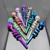 Fabrication de pipes en verre Narguilé soufflé à la main Pipes droites en verre spiralé multicolore