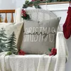 Kussensloop vrolijk kerstboom hallo winter words 18 x inch maretak dennen spar vakantiekussen decoratie voor bank beSybag am5hy