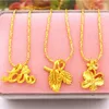 Подвесные ожерелья шарм для женщин 24K золотые нити просты