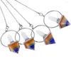 Collares colgantes TUMBEELLUWA Reiki 7 Chakra Pirámide de piedra Natural Rock Cuarzo Hexágono Prisma Péndulo para radiestesia Equilibrio de energía