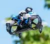 Simulateurs de moto RC 2 en un avec caméra HD Jouets pour enfants Télécommande Voitures transformables Quadcopter Drone Avions électriques Double mode Cadeaux de Noël pour garçon USEU