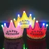 Decoración de fiestas LED CUMPLEATRO CORREDA CAPORCIMIENTO 5 Lámpara de lámpara Hombo de corona King Princess Crown Tossress Decoraciones de feliz cumpleaños Coronas GGA2960