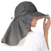 Boinas folhas femininas Big Brim Beach Hat Ladies Summer UV Protection Sol Sof With Neck Guard Casual dobrável Viagem Bucket