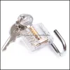 Door Locks Beautif Modern Style Transparent Visible Pick Cutaway Mini Practice View Padlock Door Locks Kit Training Skil Homeindustry Dh2M3