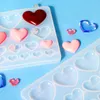 Silicone Resin Molds 25 Cavity Different Size Mini Heart Epoxy Resin Moulds for Keychain Jewelry Pendant Craft Making