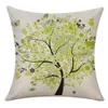 Set di 4 federe per cuscini Spring Er Green Trees Federa per cuscino in lino stampato per esterni Cuscino decorativo morbido per divano letto Living Mxhome Amuvj