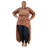 Plus Size Dresses Elegant Women Long Sleeve Dress Irregular Ladies Straight Vintage Party African Clothes Vestido Longo