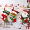 Noel Çorap Çorapları Noel Baba Kardan Adam Elk Glitter Hediye Çantası Noel Ağacı Asılı Süsler Ev Partisi Dekorasyon Şeker Çantaları Hediyeler YFA3341