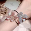 Ссылка браслетов Masa 2022 Классический золотой цвет жемчужный бабочка регулируется для женщины свадебная вечеринка женская модная украшения