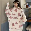 Sweat-shirt pour femmes D vintage kpop kawaii y2k tops coréens mode à manches longues harajuku pull d'hiver vêtements d'hiver