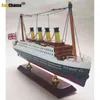 Obiekty dekoracyjne figurki 29 cm drewniane tytaniczne statek wycieczkowy Dekoracja dekoracji drewnianej żeglarza rzemieślnicza kreatywna dekoracje salonu ali prezent prezentu t220902