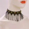 Cara 1pc Colar de Halloween estilo gótico Tassel Tassel Fashion Clavicle Lace Jewelry Acessórios para festa