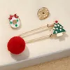 Broşlar 2pcs/set ve pimler çelenk ağacı ren geyiği kardan adam çan eldivenleri Noel ışıkları emaye rozetleri karikatür mücevher hediyeleri