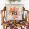 Taie d'oreiller Automne Ers 40,6 x 40,6 cm Ensemble de 4 Hello Happy Harvest Citrouille Feuille d'érable pour Thanksgiving Vacances Automne Décor Dec Carshop2006 Am1Do