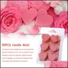 Strumenti artigianali Strumenti artigianali Stampo per candele a forma di cuore Trasparente Durevole Riutilizzabile Cera Fusione Mod Stampi Valentine Giftcraft Homeindustry Dhfbx